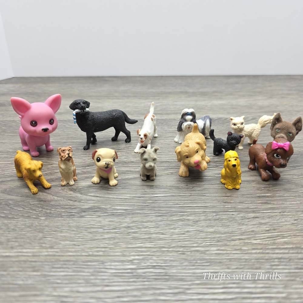 Bundle Of 14 Small Dog & Cat Figurines